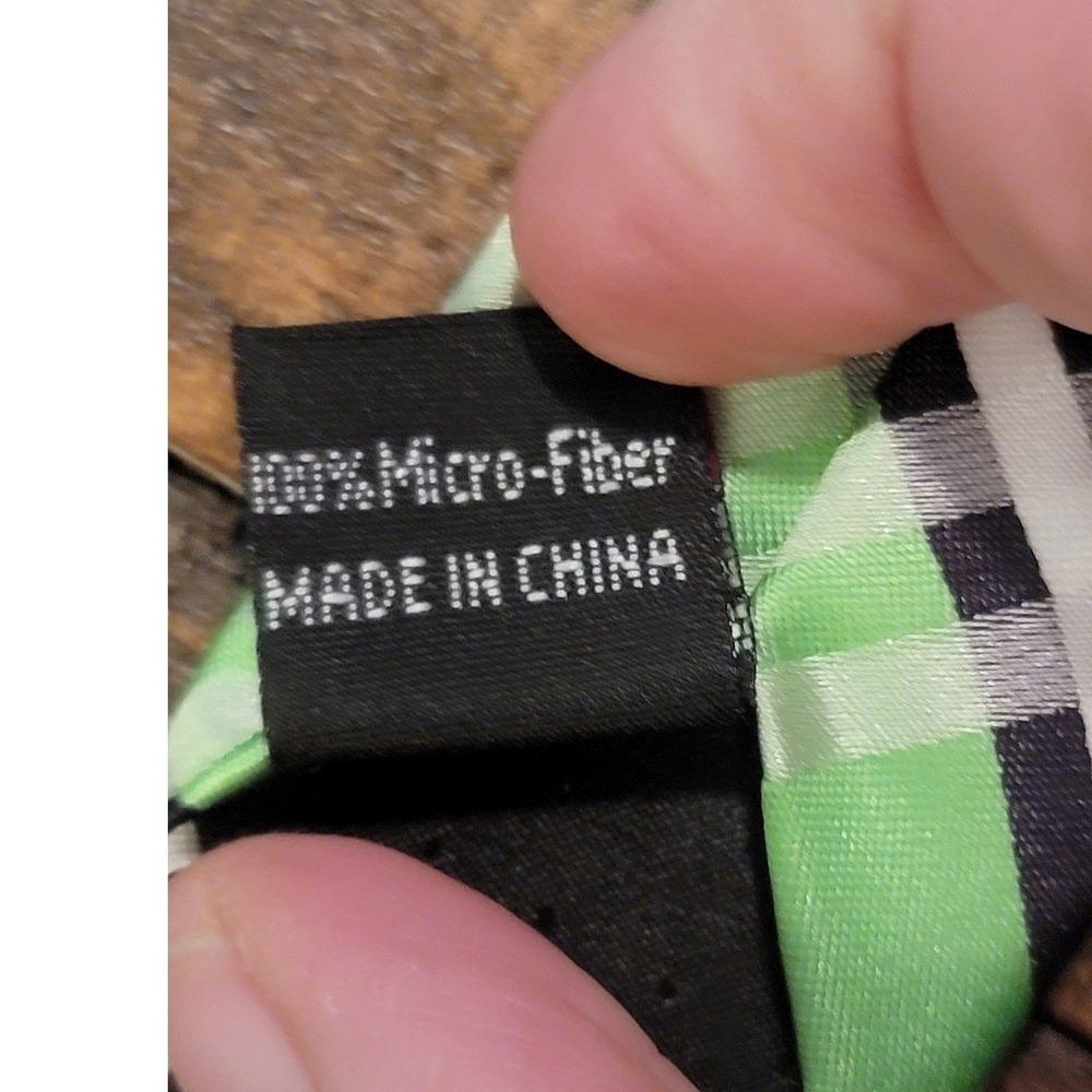 Brand Q Men's Green Plaid Fashion‎ Tie Microfiber 58" - Picture 4 of 8